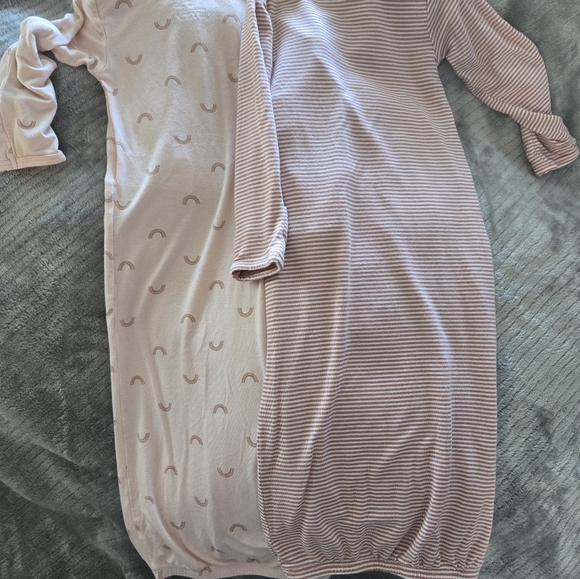 NWOT Carter's Pink and White Striped And Pink Rainbow Baby Sleep Sacks - Picture 4 of 5